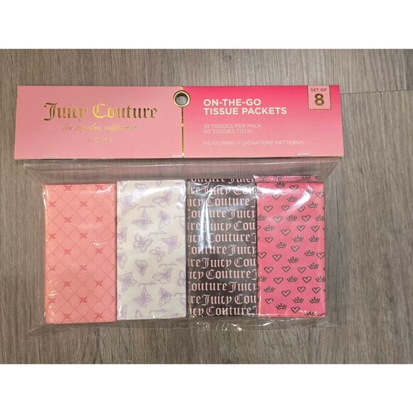Juicy Couture Home Logo Printed On-The-Go  Tissue Packets - Picture 3 of 4